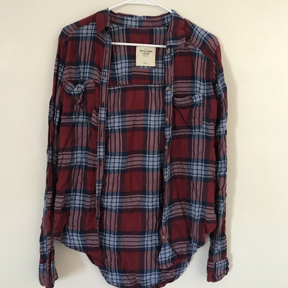 A&F Red Plaid Flannel
